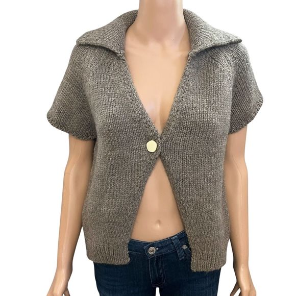 Zara Gray Short Sleeve Cardigan - Picture 1 of 7